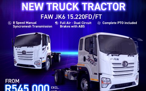 FAW Trucks South Africa Introducing the JK6 15.220FD truck tractor